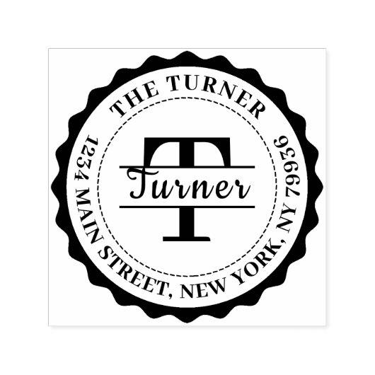 Tampon Auto-encreur Adresse de retour du monogramme (Design)