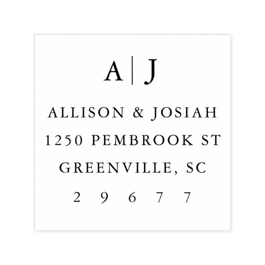 Tampon Auto-encreur Adresse de retour du monogramme (Design)