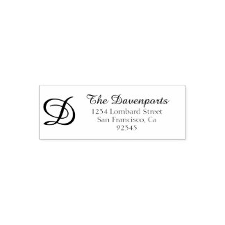 Tampon Auto-encreur Adresse de retour du monogramme de script