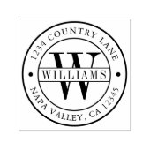 Tampon Auto-encreur Adresse de retour du monogramme élégant (Design)