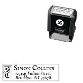 Tampon Auto-encreur Adresse de retour du monogramme élégant (En situation)