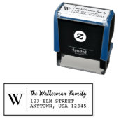 Tampon Auto-encreur Adresse de retour du monogramme initial classique  (En situation)