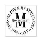 Tampon Auto-encreur Adresse de retour du monogramme rond classique (Design)