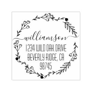 Tampon Auto-encreur Adresse de retour du nom de famille