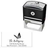 Tampon Auto-encreur Adresse de retour du nom de papillon (En situation)