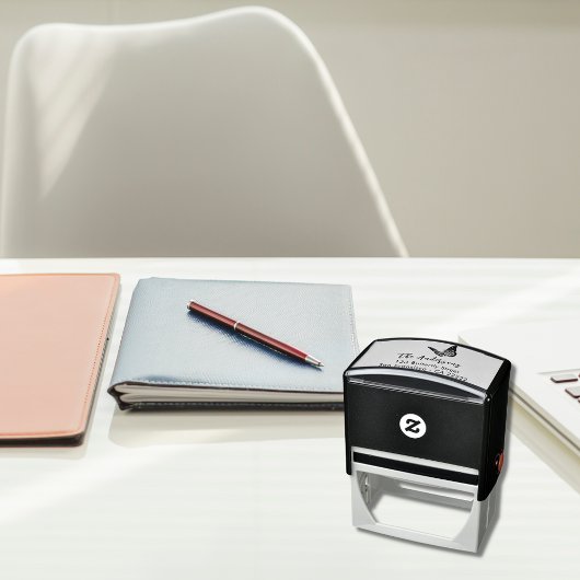 Tampon Auto-encreur Adresse de retour du nom de papillon