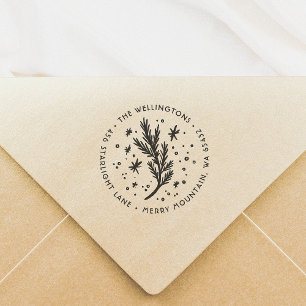 Tampon Auto-encreur Adresse de retour du pin de Noël