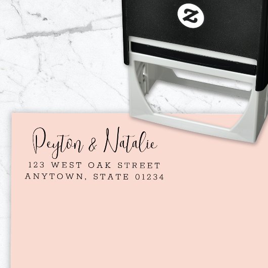 Tampon Auto-encreur Adresse de retour du script de calligraphie modern