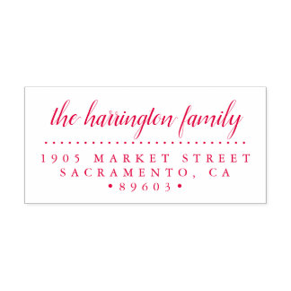 Tampon Auto-encreur Adresse de retour du script de nom de famille pers