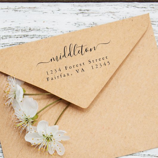 Tampon Auto-encreur Adresse de retour du script élégant