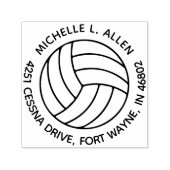 Tampon Auto-encreur Adresse de retour d'une ronde de volley-ball perso (Design)