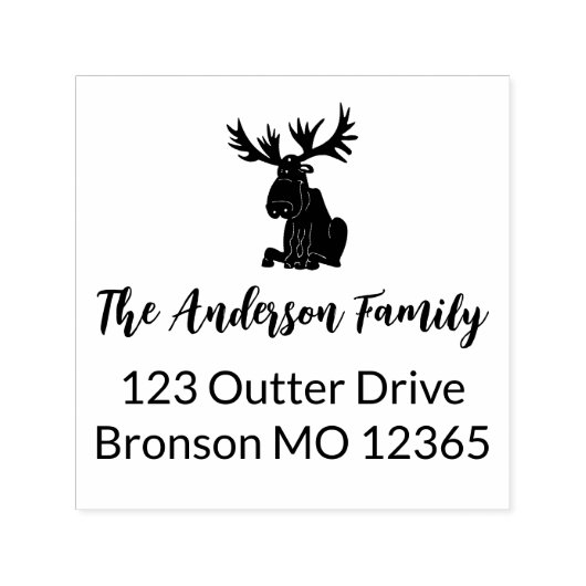 Tampon Auto-encreur Adresse de retour Élan  (Design)