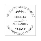 Tampon Auto-encreur Adresse de retour Elegant Branch Two Names (Design)