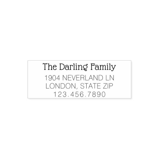 Tampon Auto-encreur Adresse de retour élégante | 4 Lignes Téléphone No (Design)