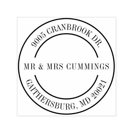 Tampon Auto-encreur Adresse de retour élégante pour couple (Design)