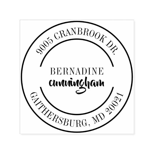 Tampon Auto-encreur Adresse de retour élégante professionnelle (Design)