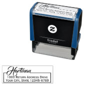 Tampon Auto-encreur Adresse de retour en boîte fantaisie (En situation)