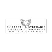 Tampon Auto-encreur Adresse de retour Goth Mariage Skeleton Heart Cust (Design)