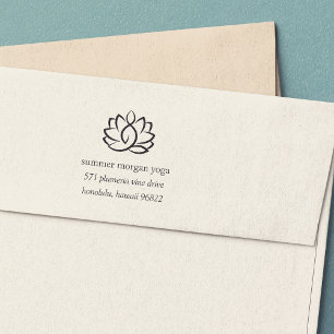 Tampon Auto-encreur Adresse de retour Lotus Flower
