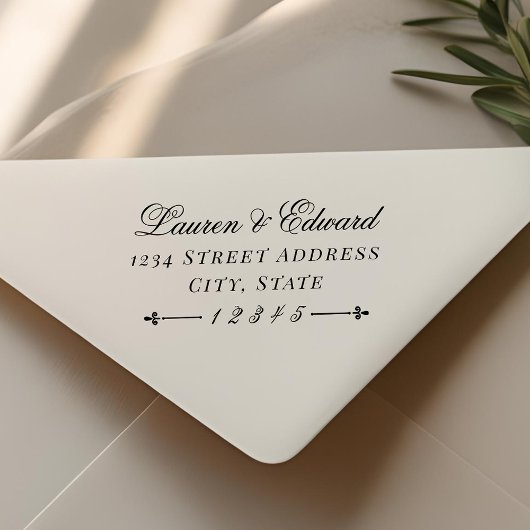 Tampon Auto-encreur Adresse de retour Mariage classique