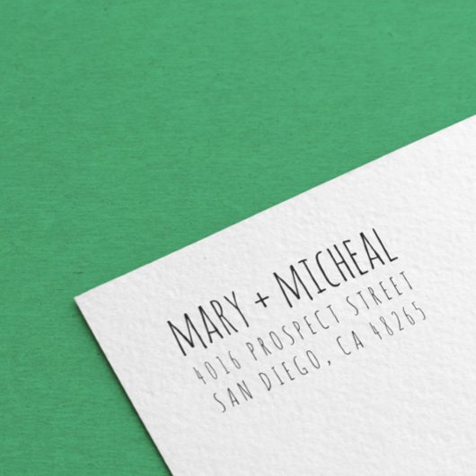 Tampon Auto-encreur Adresse de retour Mariage couple Élégant minimalis