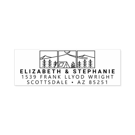 Tampon Auto-encreur Adresse de retour Mariage d'aventure extérieur per (Design)