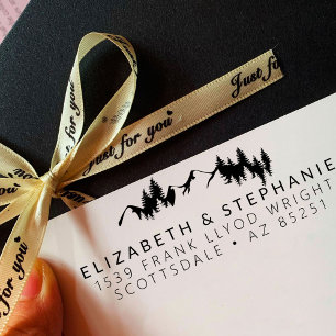 Tampon Auto-encreur Adresse de retour Mariage extérieur rustique Perso