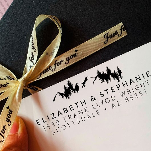 Tampon Auto-encreur Adresse de retour Mariage extérieur rustique Perso