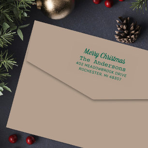 Tampon Auto-encreur Adresse de retour moderne de Joyeux Noël