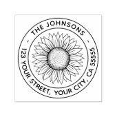 Tampon Auto-encreur Adresse de retour moderne Sunflower (Design)