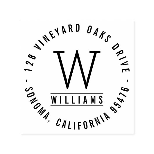 Tampon Auto-encreur Adresse de retour Monogramme classique (Design)