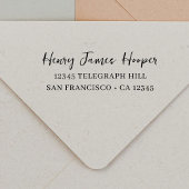 Tampon Auto-encreur Adresse de retour Nom d'écriture de script informe