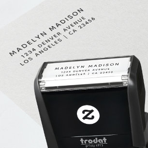 Tampon Auto-encreur Adresse de retour Nom minimaliste moderne