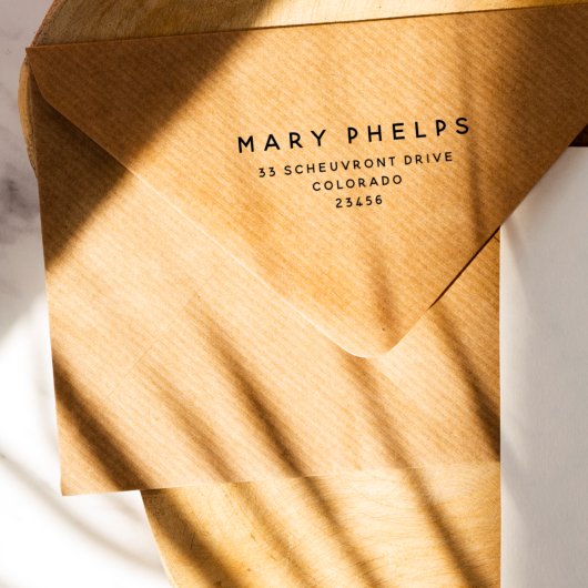 Tampon Auto-encreur Adresse de retour officielle simple et moderne