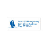 Tampon Auto-encreur Adresse de retour personnalisée avec voilier (Design)