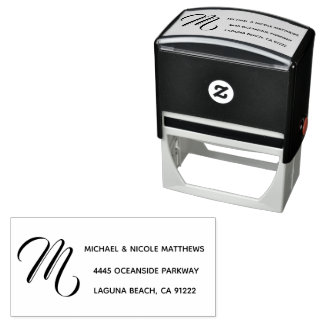 Tampon Auto-encreur Adresse de retour personnalisée simple et élégante