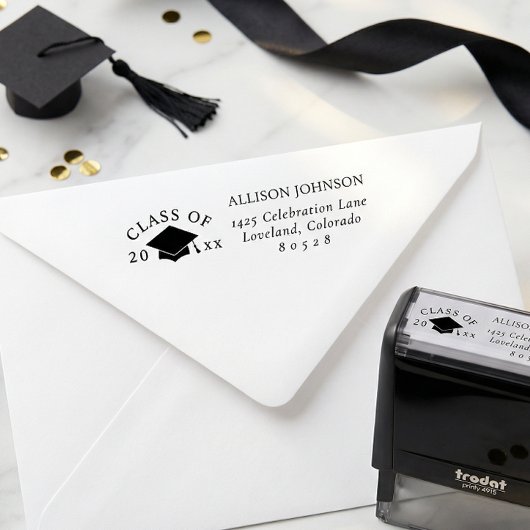 Tampon Auto-encreur Adresse de retour pour la remise des diplômes