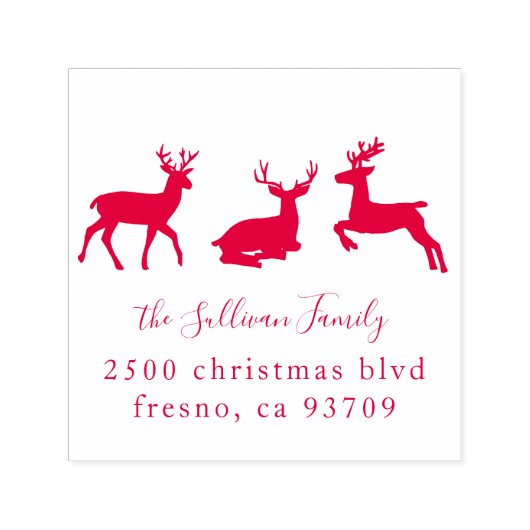 Tampon Auto-encreur Adresse de retour Reindeer (Design)