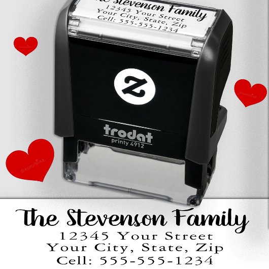 Tampon Auto-encreur Adresse de retour simple avec numéro de cellule