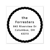 Tampon Auto-encreur Adresse de retour simple mignon ripple arête (Design)