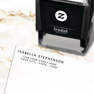 Tampon Auto-encreur Adresse de Retour Simple Moderne Minimaliste