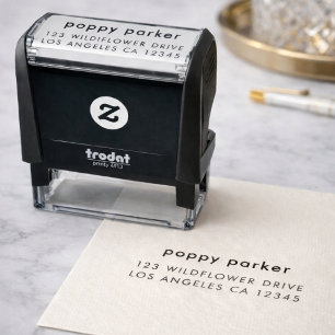 Tampon Auto-encreur Adresse de Retour Simple Moderne Minimaliste Ten
