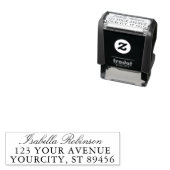 Tampon Auto-encreur Adresse de retour stylée manuscrite classique (En situation)