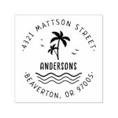 Tampon Auto-encreur Adresse de retour Tropical Palms-Tree manuscrite (Design)