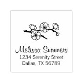 Tampon Auto-encreur Adresse de succursale en floraison (Design)