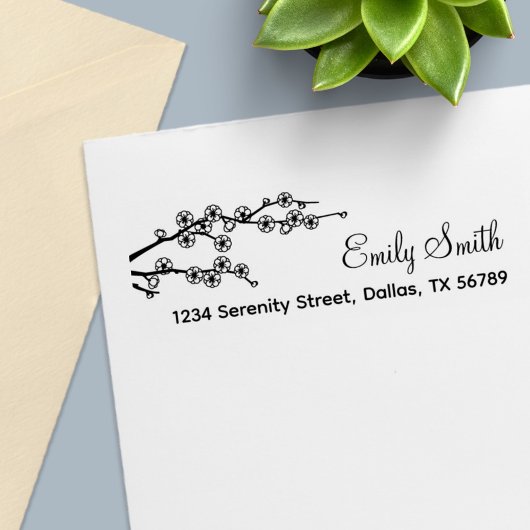 Tampon Auto-encreur Adresse de succursale en floraison