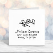 Tampon Auto-encreur Adresse de succursale en floraison