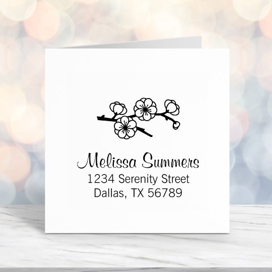 Tampon Auto-encreur Adresse de succursale en floraison