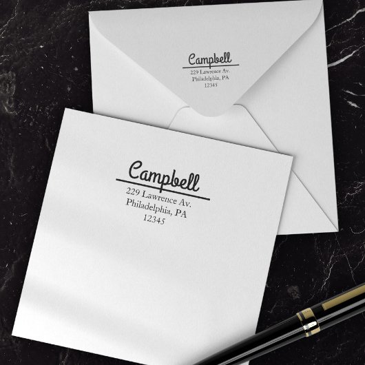 Tampon Auto-encreur Adresse d'expédition en lettrage manuscrit Boho