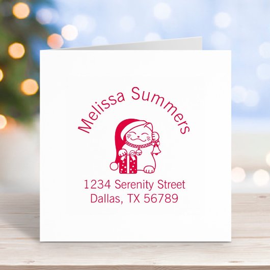 Tampon Auto-encreur Adresse du chat de Noël